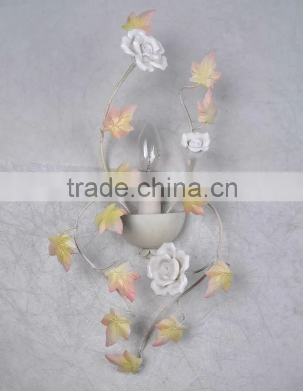 Spray paint metal leaves single table light