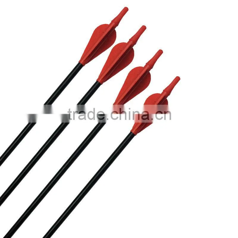 The cheapest fiberglass arrow steel tip and screw point red vanes nock arrow