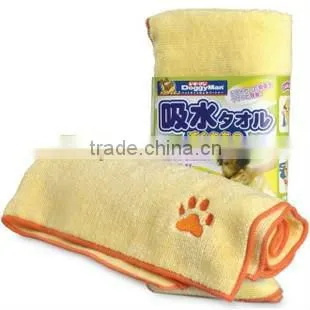high water absorbent microfiber pet towel paw logo