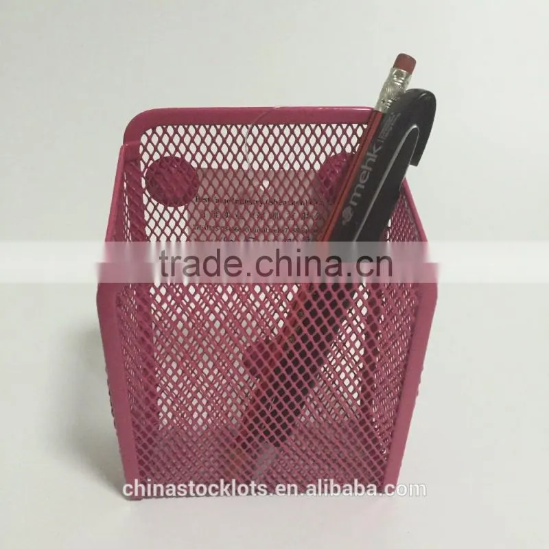 2016 factory best selling promotional gifts office and school desk organizer metal mesh pen holder megnet
