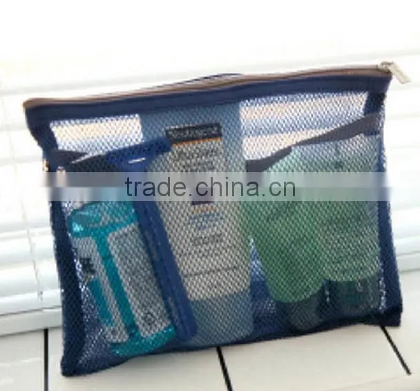 Hot new mesh make up bags, mesh material cosmetic pouch, cheap mash bag