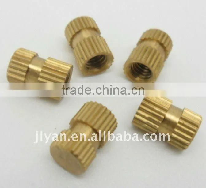 Factory wholesale m3/m4/m5 brass inside/outside knurled nut part