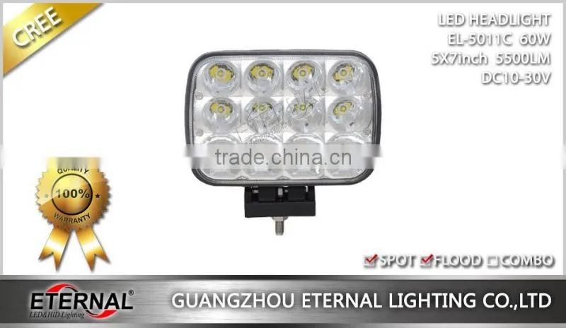 60W 5x7in led headlight replacement bulb kit H6014 H6052 H6054 lamp for Jeep Mazda Honda Mitsubishi Hyundai