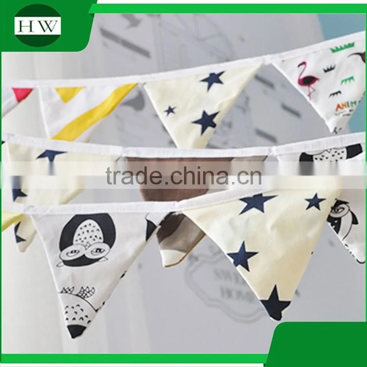 Promotional Christmas gift handmade Wedding Birthday Party Decoration baby fabric bunting flag banner