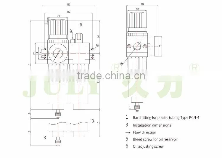 Wholesale JULY pneumatic high pressure air filter regulator combination