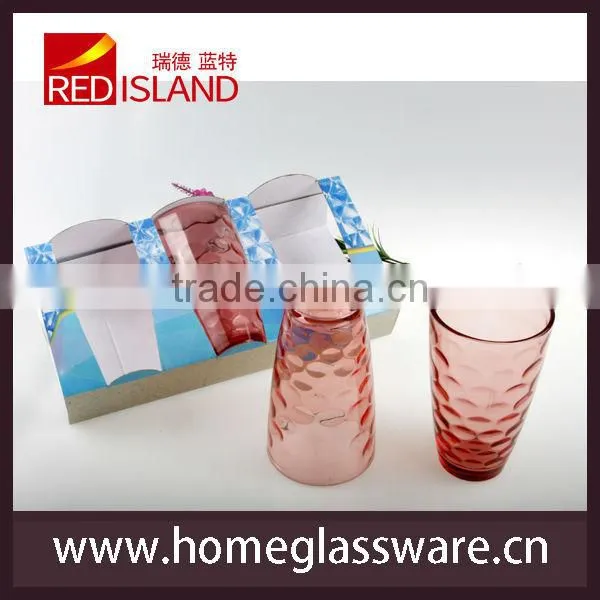 wholesale spray colored glass cup juice cup