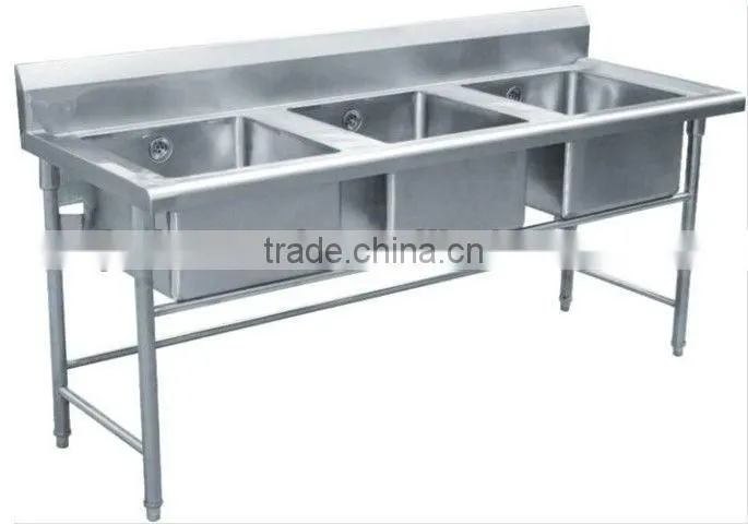 Stainless steel Sink Table with Three Basin