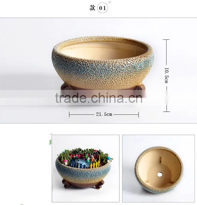 New design large caliber meaty plants ceramic outdoor planters
