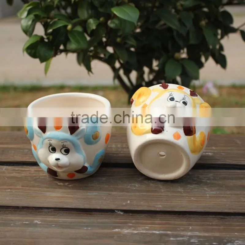 Attractive small animal decor ceramic indoor planters