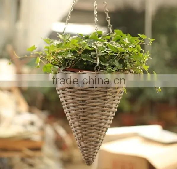 handmade antique wicker wall hanging plant basket flower hanging plant basket for sale