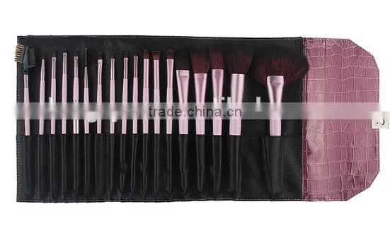 18pcs Shinny PVC crocodile texture case best professional custom makeup brushes