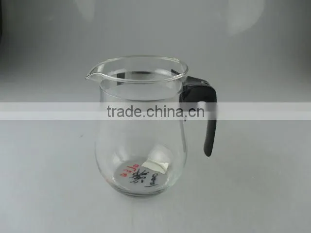 Stocklot transparent glass bottle with plastic handle for coffee use