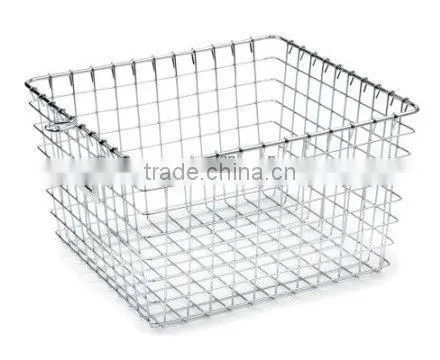 Medium Metal Storage Basket, Chrome