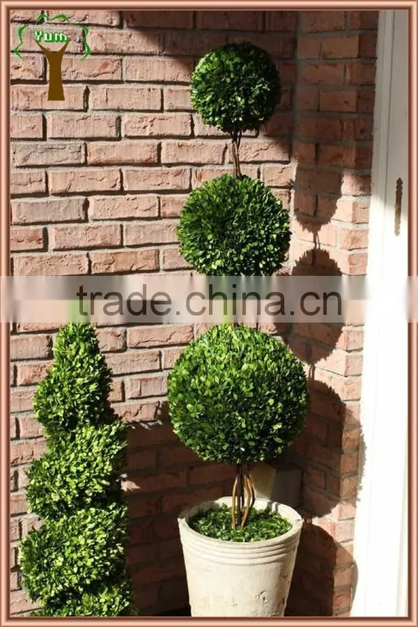 Preserved boxwood triple balls tree topiary