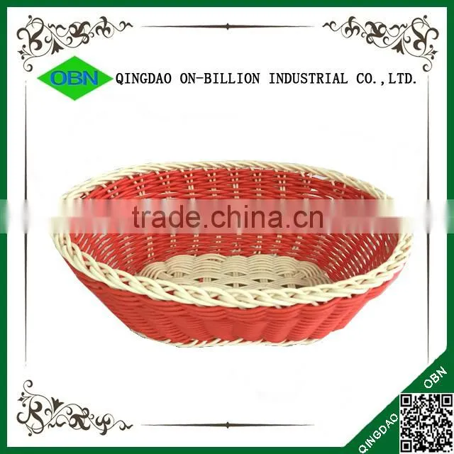 100% hand woven colorful small plastic basket for bread