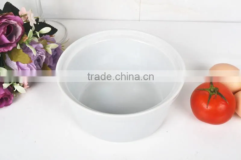 13.5" size porcelain roaster pan with lid