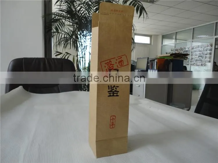 2016 world modern kraft thread paper wine bottle paper bags with or without handles