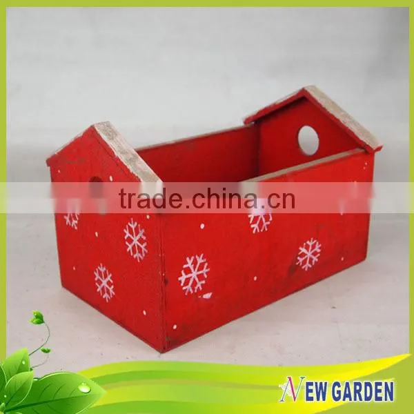 China Supplier Mini Size Clay Pot ,House Shape Red and Green Planter
