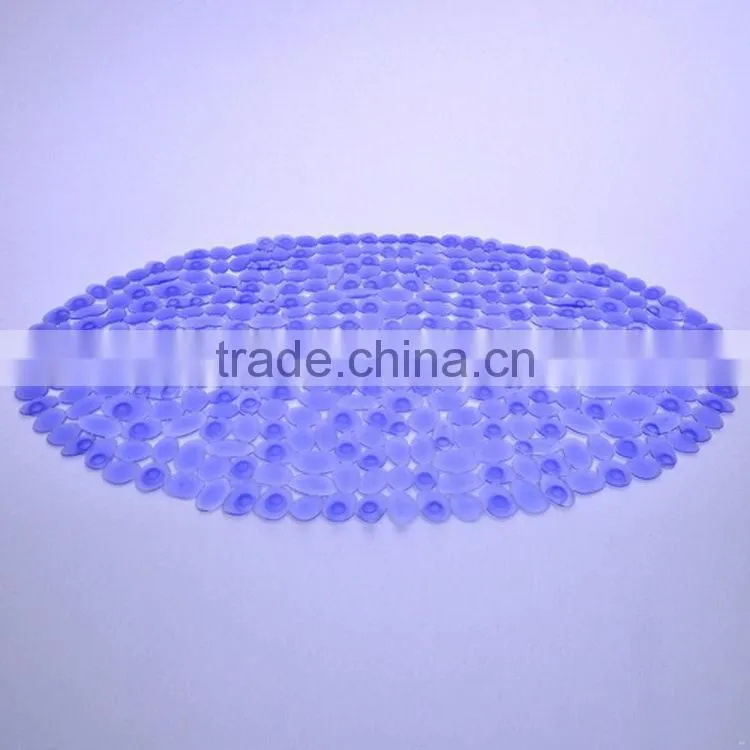 Fashion wood grain oval pvc bath mat