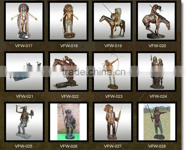 high quality bronze soldier and horse statue