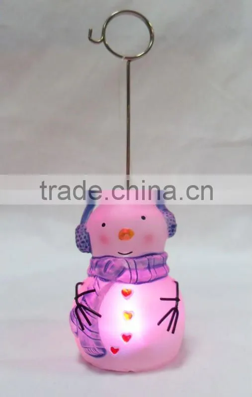 2014 Hot sales whosesales high quality LED Acrylic Snowman name card holder