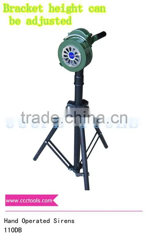 army green LK-100 type 110decible folding handle hand operated sirens,Manual Operated Alarm