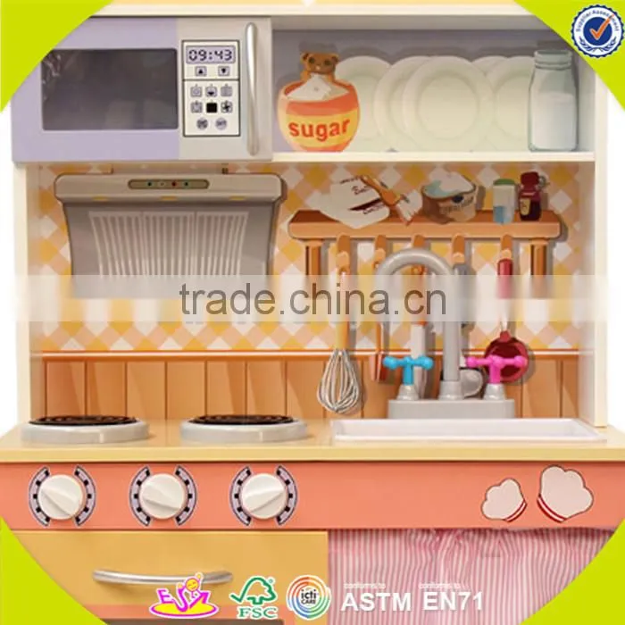 wholesale cute wooden pretend kitchen toy, fashion kids wooden kitchen toy, interesting children wooden kitchen toy W10C141