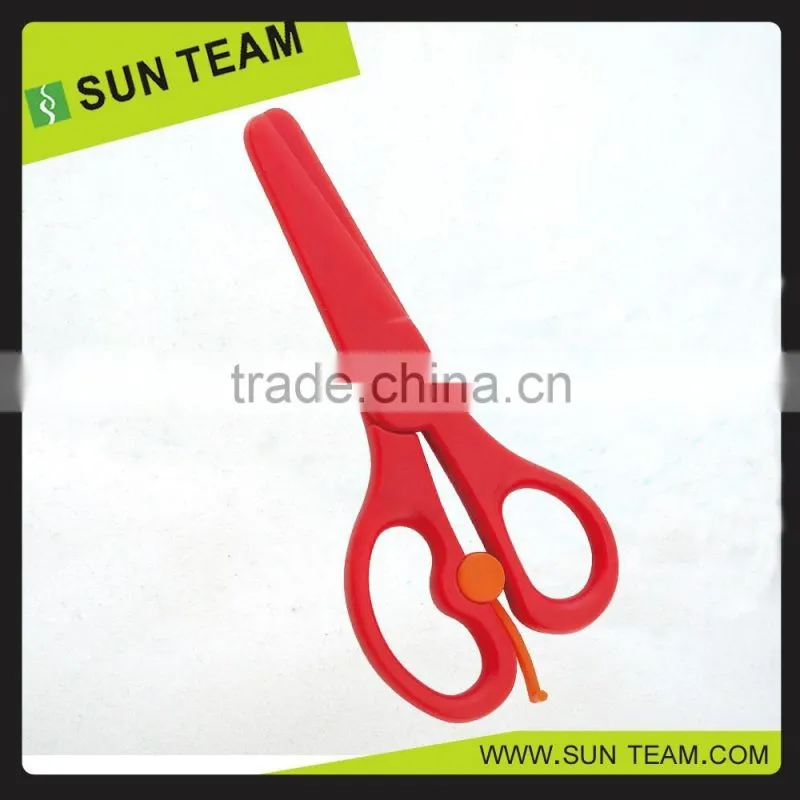 Easy open plastic mini scissors children scissor with spring in handle