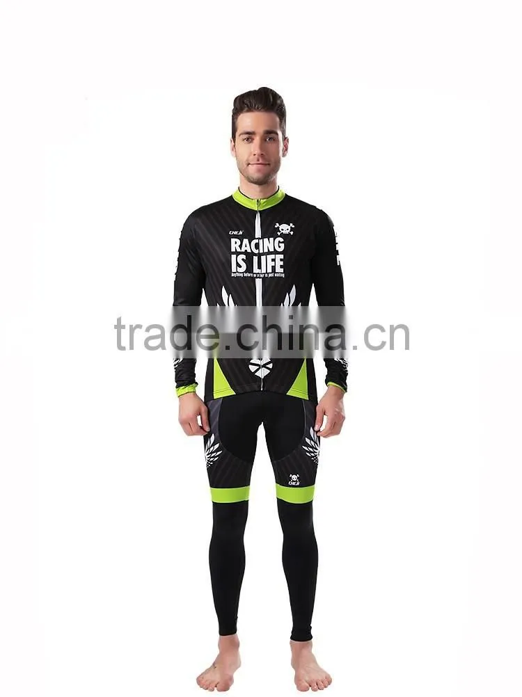 Long sleeve cycling jersey/bicycle clothing/bike cloths set