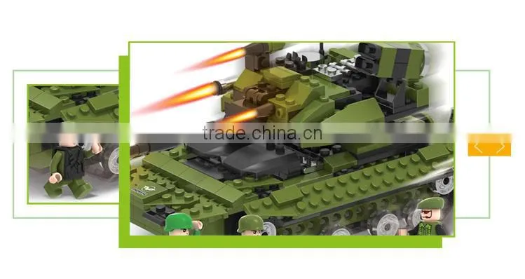 Creative diy military set building blocks mini plastic tank toy
