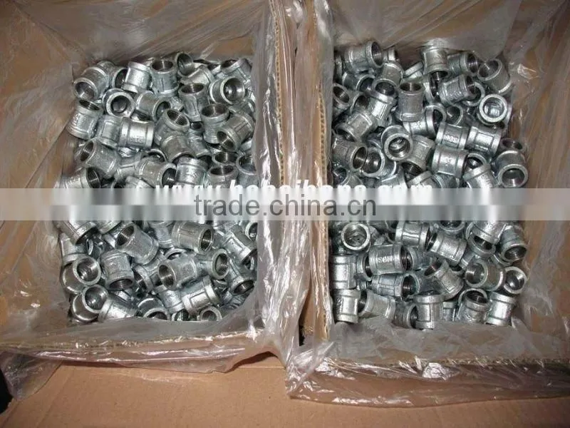 High quality galvanized malleable iron pipe fittings cross with competitive pirce