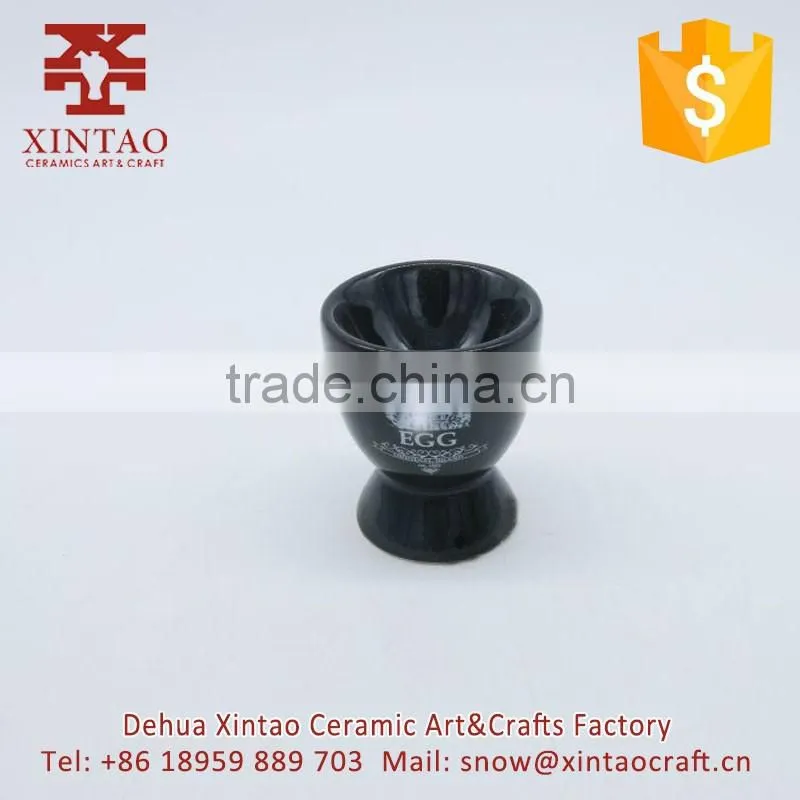 Hot sell to USA market black porcelain egg cup ceramic coffee cups eggs cup