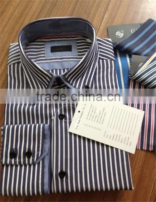 Latest shirt designs for man/Double Collar cuff shirt/ High Collar Shirts/Fashion Italian Design Stripes Shirts