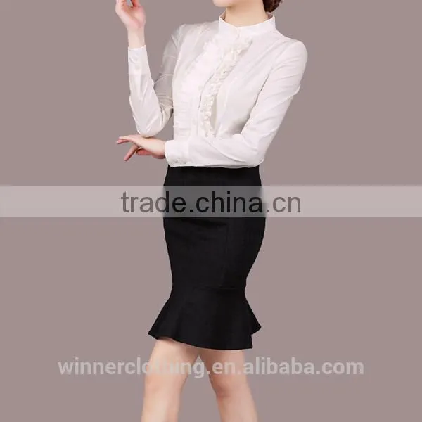 latest degisn open front formal Suit For Woman With flare peplum skirt