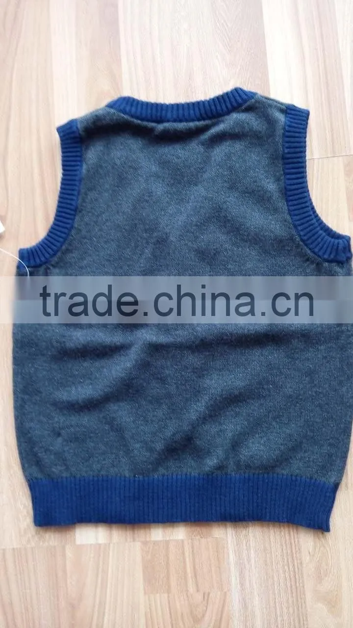 Boys cardigan autumn V-neck Vest basic geometric Diamond patchwork childrens clothing kids jackets sweaters for kid pull garcon