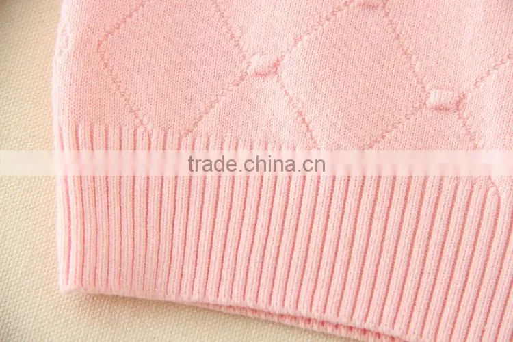 turtleneck collar pink sweaters plain knitted clothes appliqued tiny flower full sleeve winter garments warm