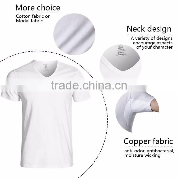 Men's crew neck white sweatshield undershirt