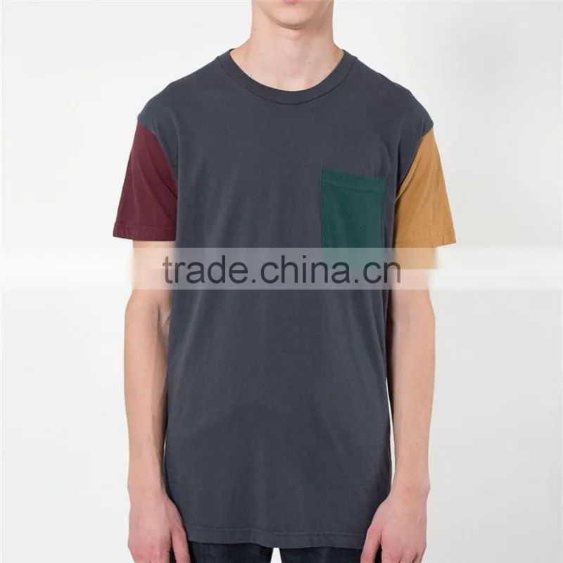 color block pocket no problem t-shirt