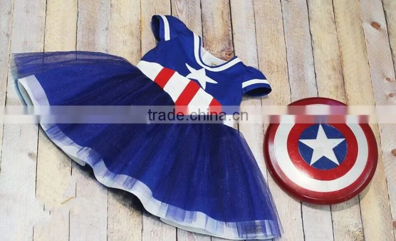 Girls Blue Tutu Dress Baby First 4th Of July American Independence Dress