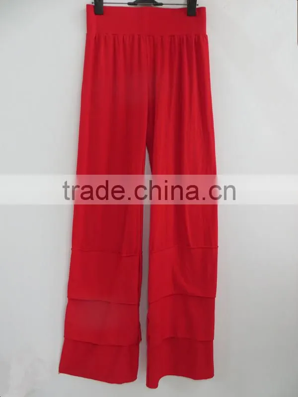 2015 women comfortable navy blue ruffle pants fashion lady yoga pants YW-123