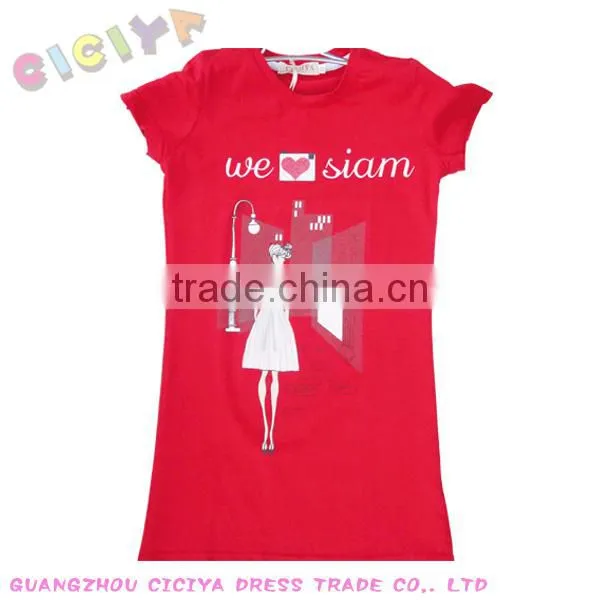 Latest arrival 2014 young girls fashion t-shirts printed summer maiden designs tshirt
