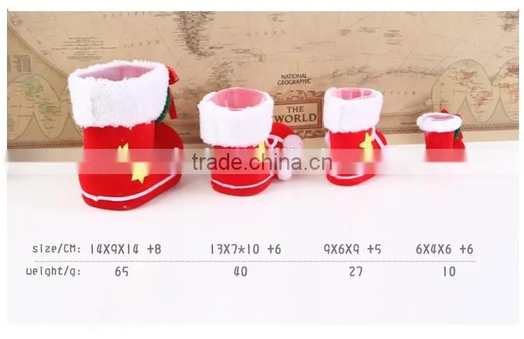 2016 hot selling promotional Christmas shoes Hanging Decoration ,felt Christmas ornaments