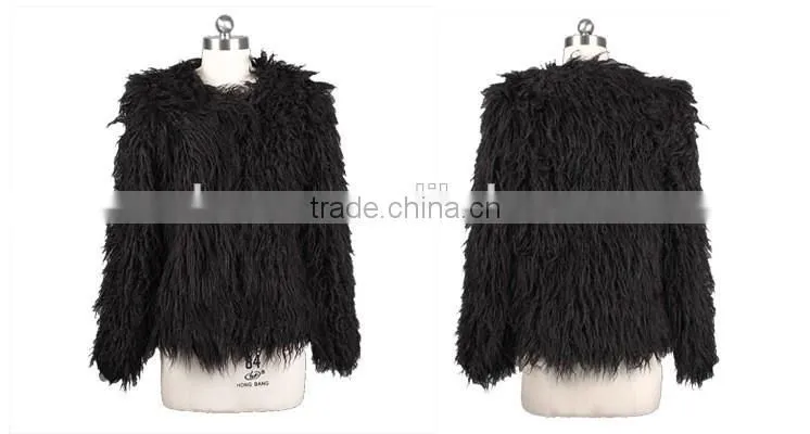 Autumn and winter fake fur coat long sleeves Europe and the United States