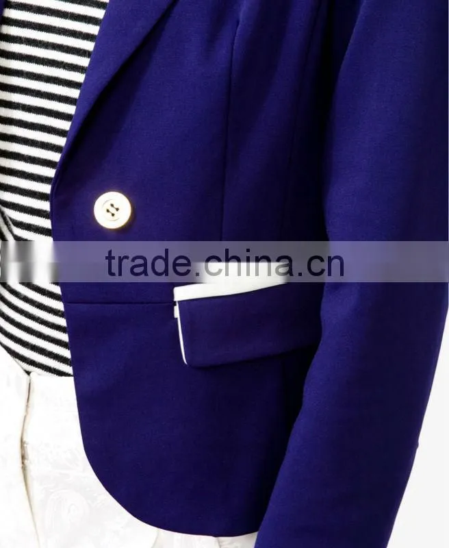 Single-Button Colorblocked Blazer