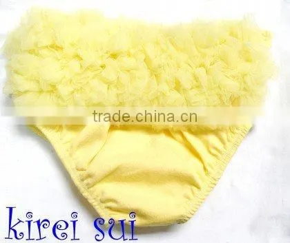 Yellow Baby Ruffles Chiffon Bloomers Panties T1