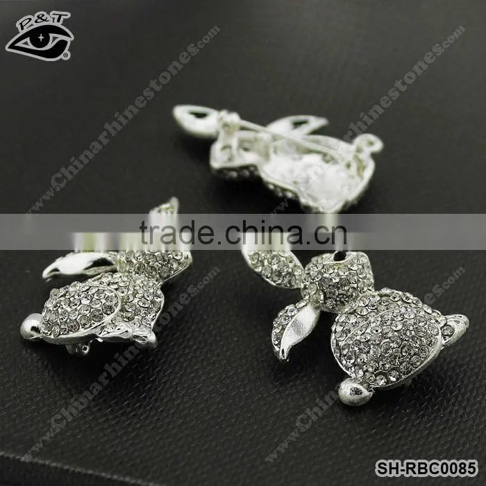 Fashion Rhinestone Brooch Rabbit Designs For Garment