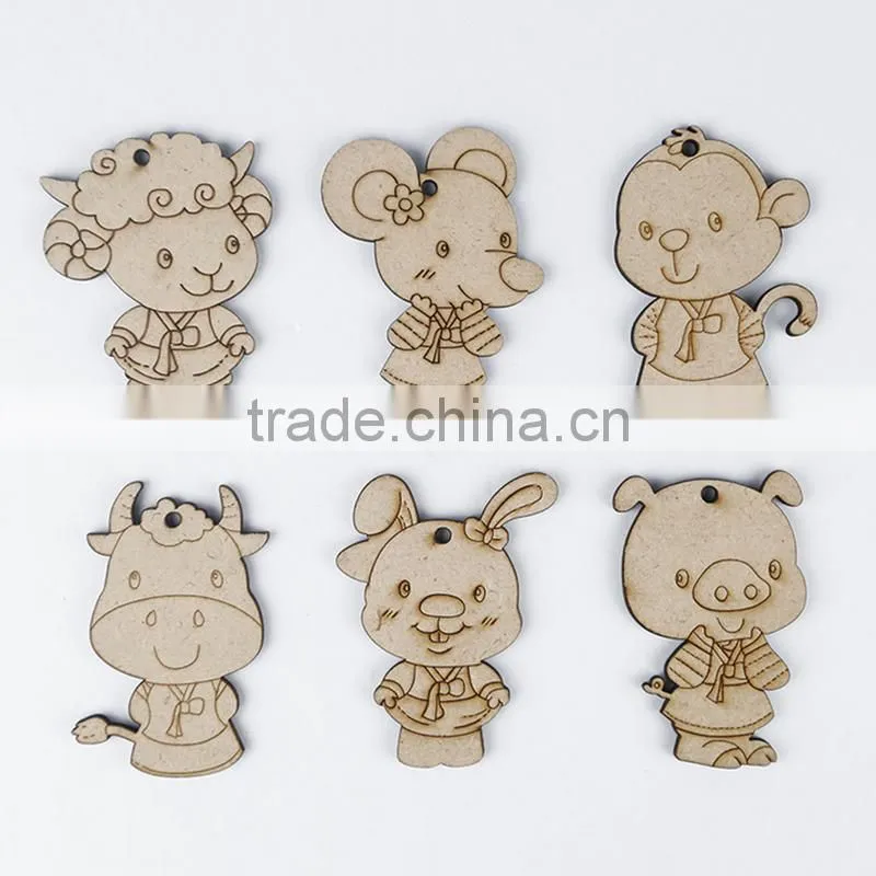 Cartoon MDF Hanging Decorations Custom Children DIY Scrawl Learning Wood Craft