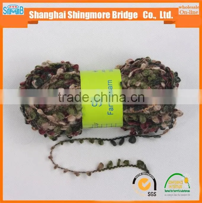 alibaba chiina fancy yarn supplier cheap sales high standard 100% polyester boucle yarn with balls for knitting