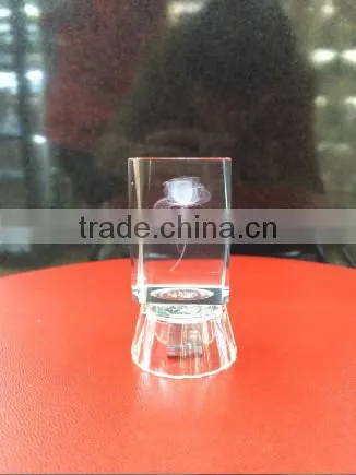 2D/3D Laser Crystal Blank Block Engraving With Cake Led Light Base For Gift