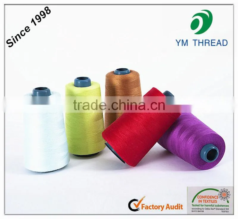 Dyed 100% Polyester Sewing Thread 20/2 30/2 40/2 China Factory